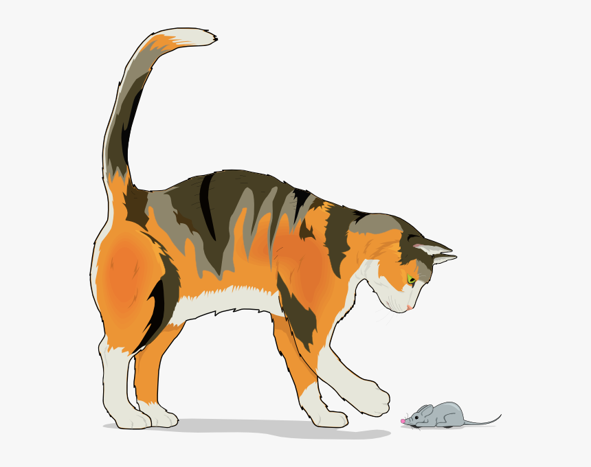 Cat With Mouse Svg Clip Arts - Cat Chasing Mouse Clipart, HD Png Download, Free Download