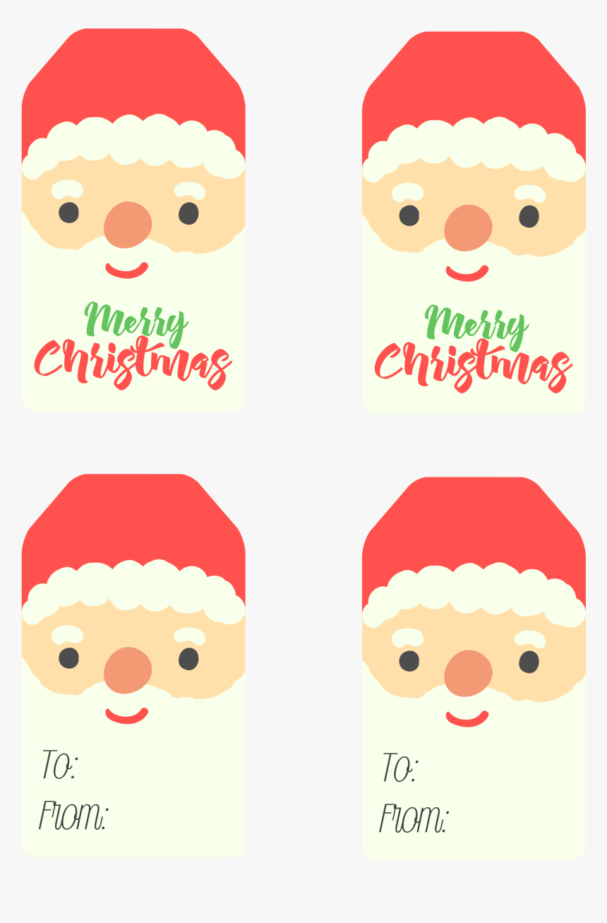 Santa Christmas Tags - Cartoon, HD Png Download, Free Download