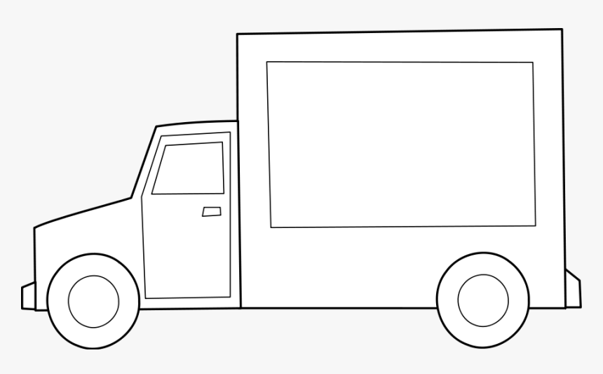 Old Medium Truck Clipart Vector Clip Art Free - Moving Truck Clipart Black And White, HD Png Download, Free Download