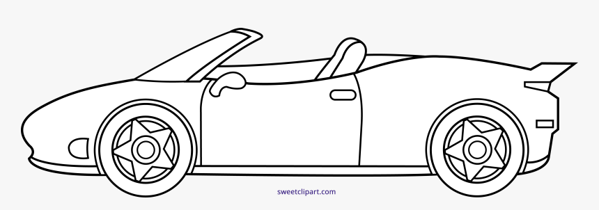 Ferrari Car Line Art Clipart - Race Car Cartoon Drawing, HD Png Download -  kindpng
