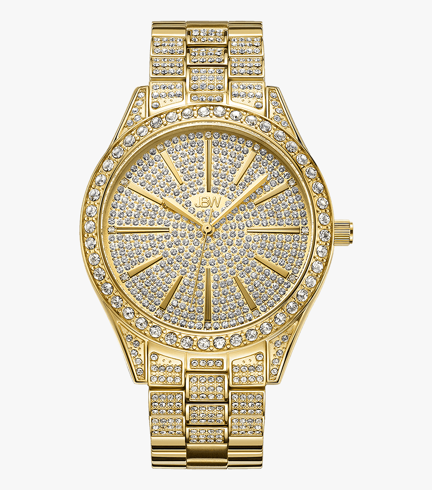 Jbw Cristal J6346a Gold Diamond Watch Front - Jbw Watch, HD Png Download, Free Download