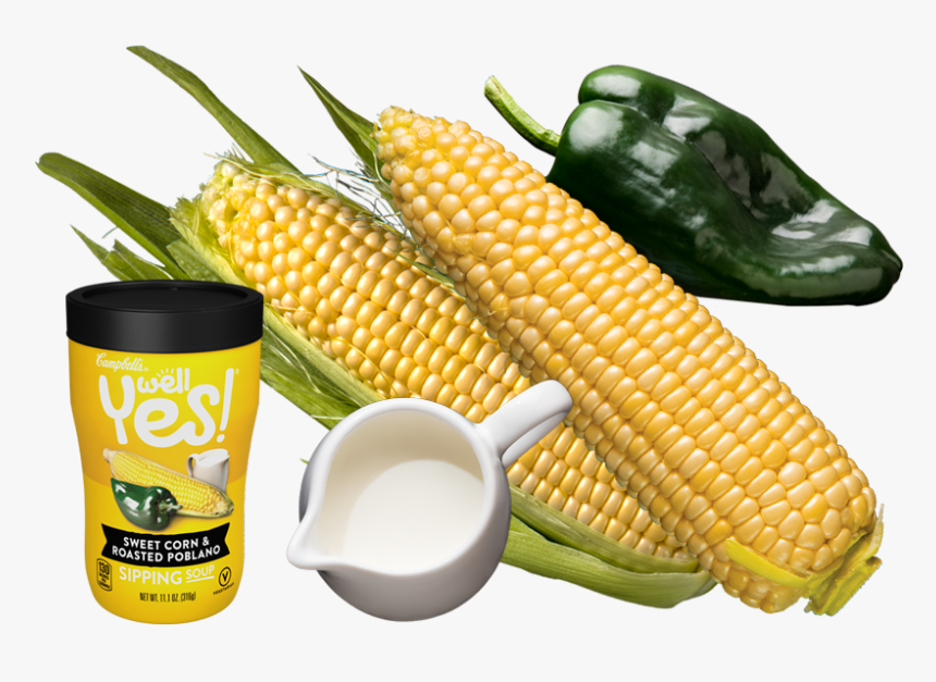 Sweet Corn & Roasted Poblano Sipping Soup - Corn Kernels, HD Png Download, Free Download