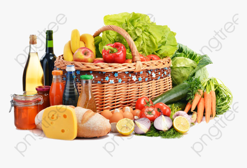 Basket Of Fruits And Vegetables Png - Food Supermarket Png, Transparent Png, Free Download