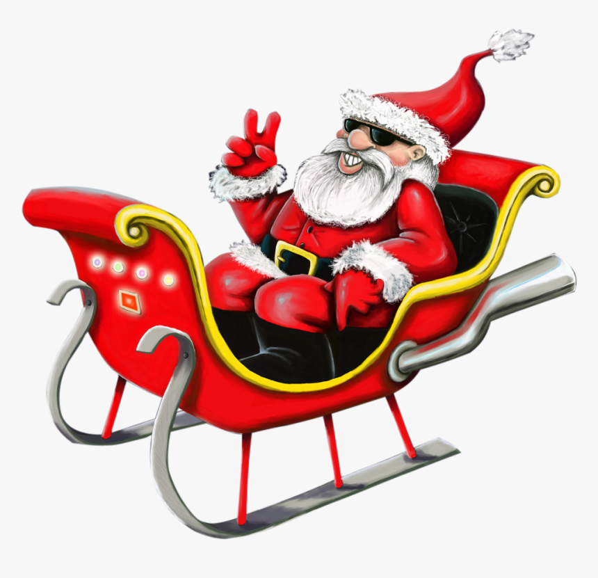 Santa Claus Clip Art - Santa And His Slay, HD Png Download, Free Download