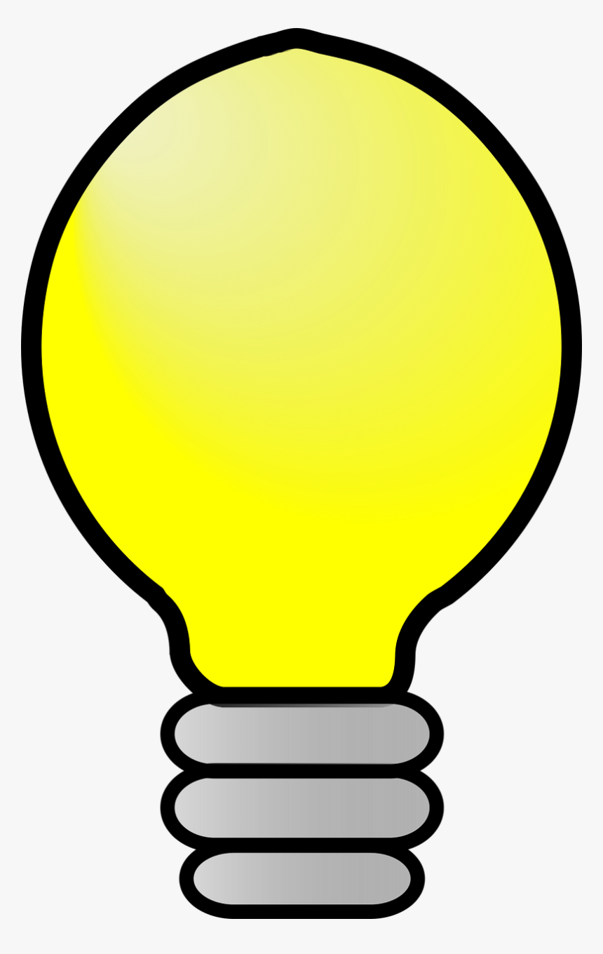 Incandescent Light Bulb Clip Art - Lampada Amarela Png, Transparent Png, Free Download