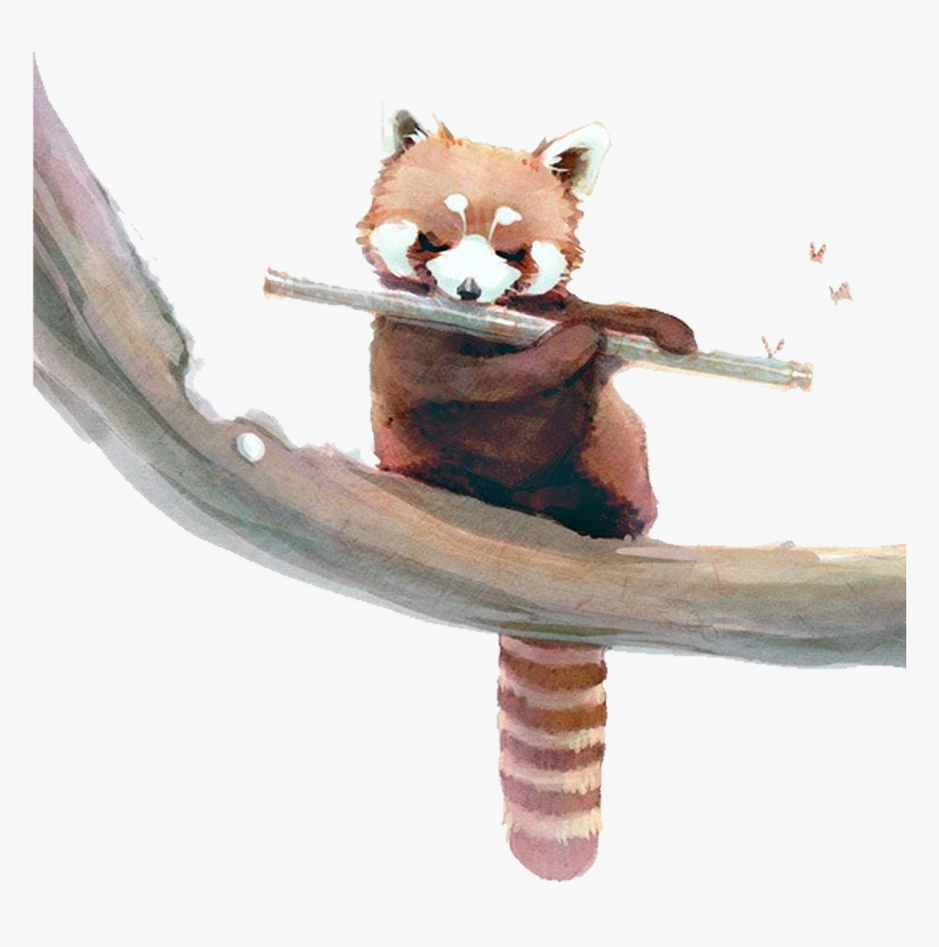 Red Panda Giant Panda Raccoon Watercolor Painting Squirrel - Cute Red Panda Wallpaper Iphone, HD Png Download, Free Download