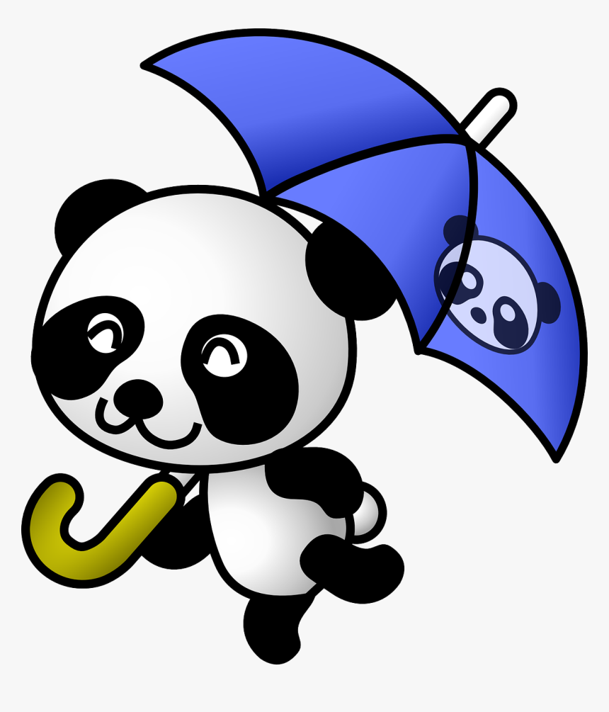 Panda With Umbrella, HD Png Download, Free Download