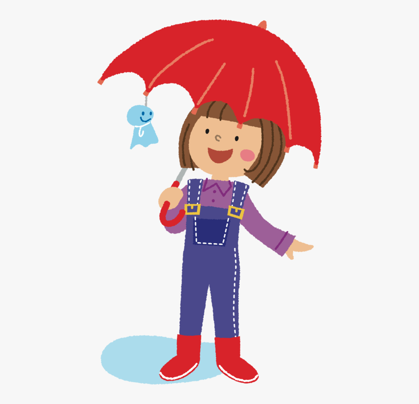 Umbrella Clip Rain Boot - Girl With Umbrella Cartoon, HD Png Download, Free Download