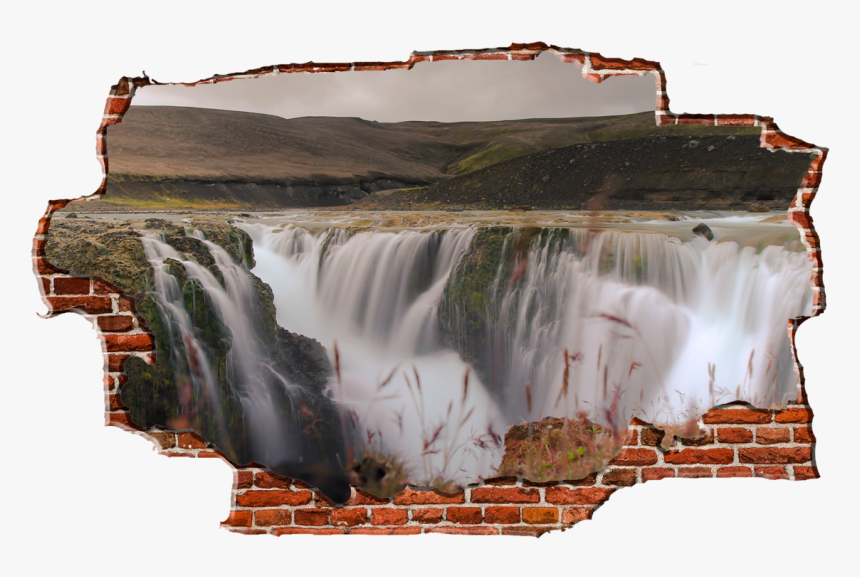 Zapwalls Decals Above Streaming Water Falls Breaking - Transparent Break Wall Png, Png Download, Free Download