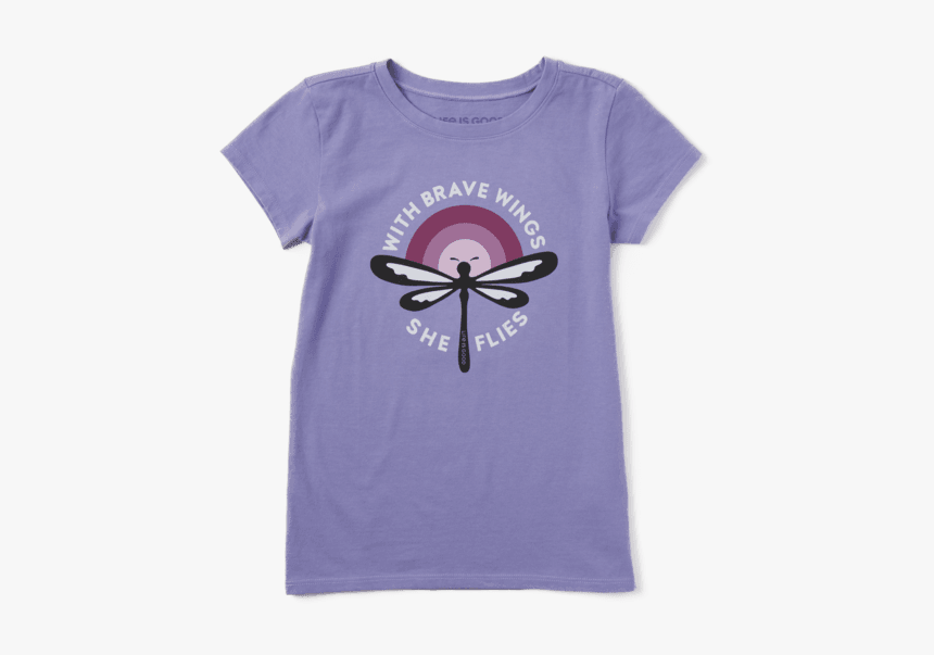 Girls With Brave Wings She Flies Crusher Tee - Active Shirt, HD Png Download, Free Download