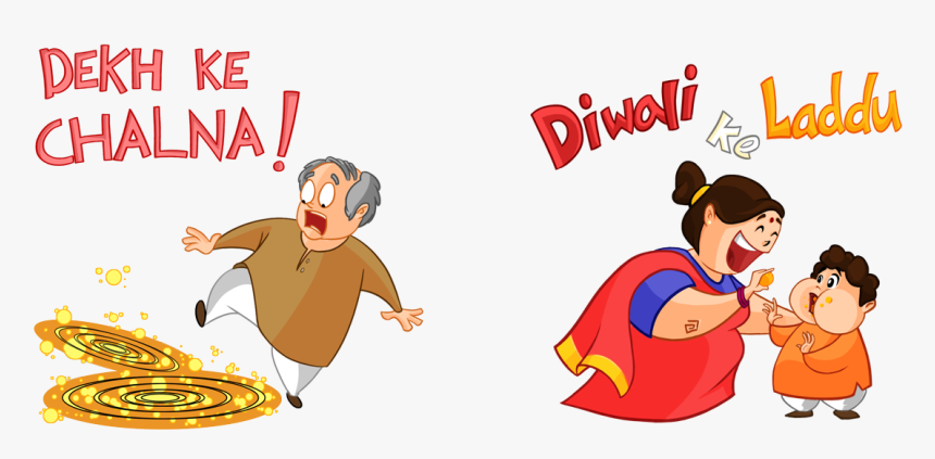 Clip Art Royalty Free Diwali Drawing Cartoon - Sticker Pack Diwali Sticker, HD Png Download, Free Download