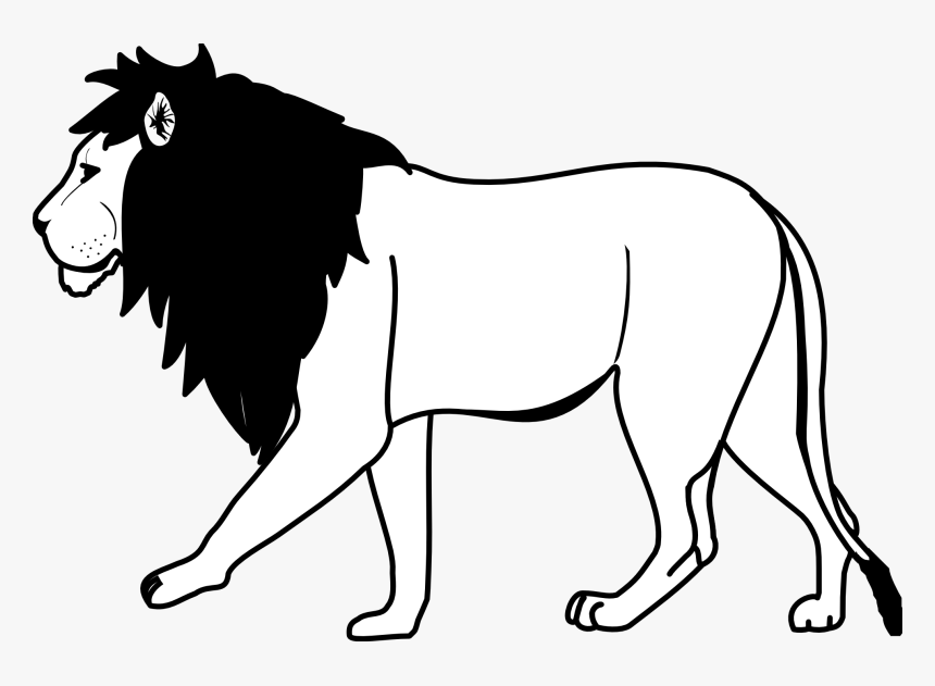 Transparent Angry Lion Png - Clip Art Lion Black And White, Png Download, Free Download