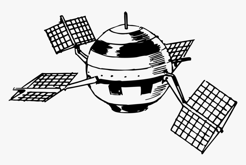 Line Art,satellite,drawing - Satellit Clipart, HD Png Download, Free Download