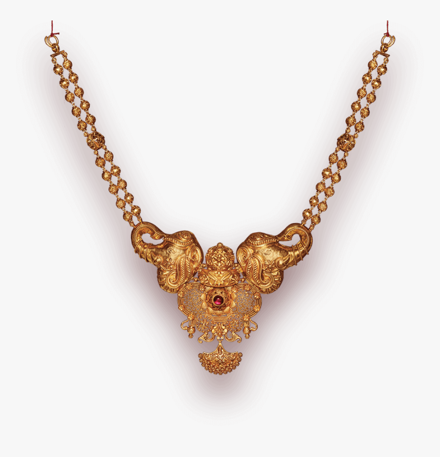 Golden Jewellery Png - Tanishq Elephant Necklace, Transparent Png, Free Download