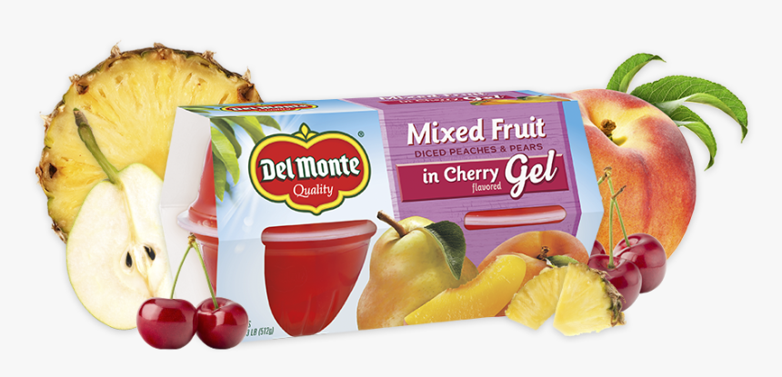 Mixed Fruit In Cherry Flavored Gel, Fruit Cup® Snacks - Del Monte Fruit And Gel, HD Png Download, Free Download