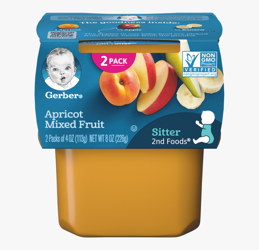 2nd Foods Apricot Mixed Fruit - Baby Food Gerber, HD Png Download, Free Download