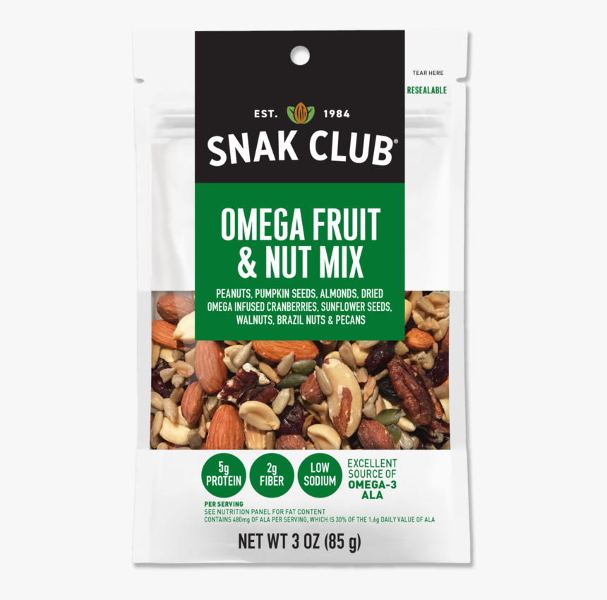 Omega Fruit & Nut Mix - Snak Club Hot And Spicy Peanuts, HD Png Download, Free Download
