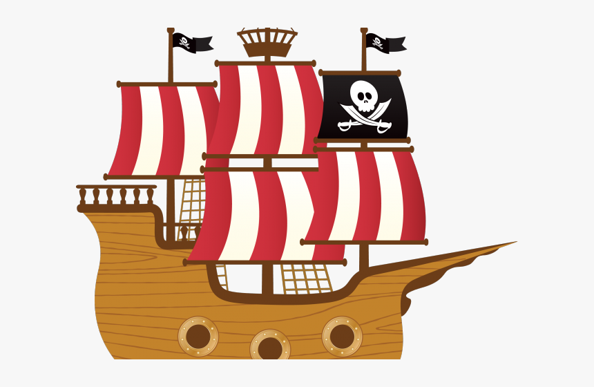 Sailing Ship Clipart Student - Cute Pirate Ship Clipart, HD Png Download, Free Download