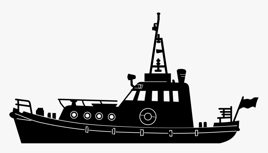 Boat Black And White Png, Transparent Png, Free Download