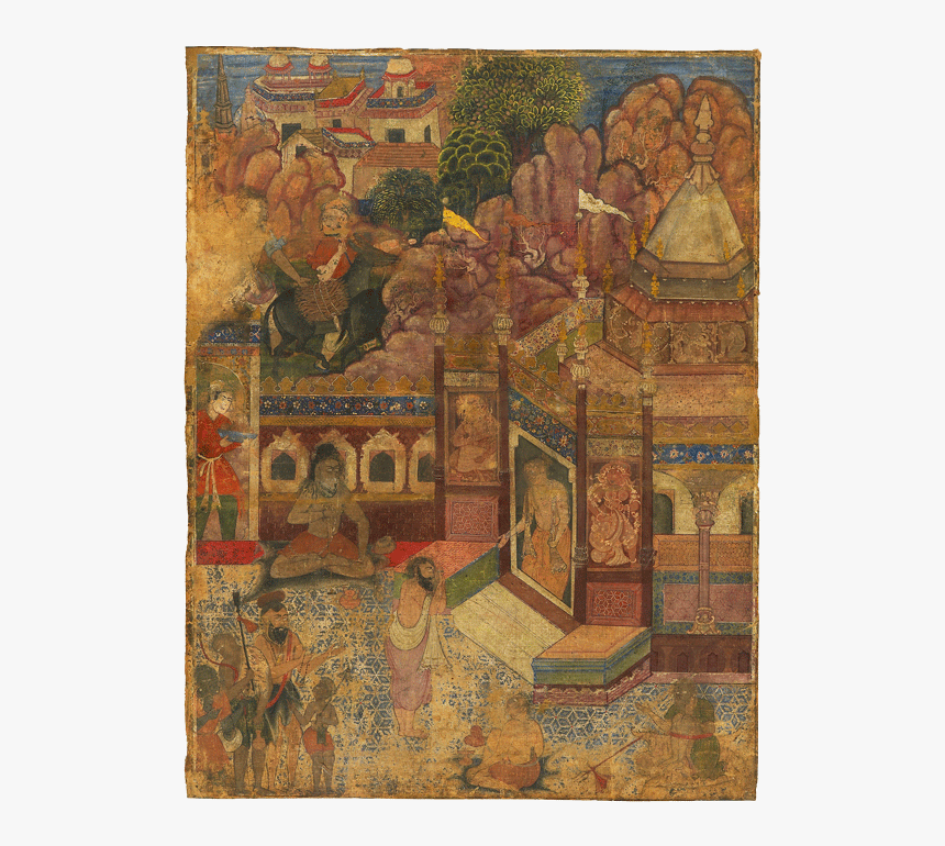 A Supplicant At A Hindu Temple - Painting, HD Png Download, Free Download