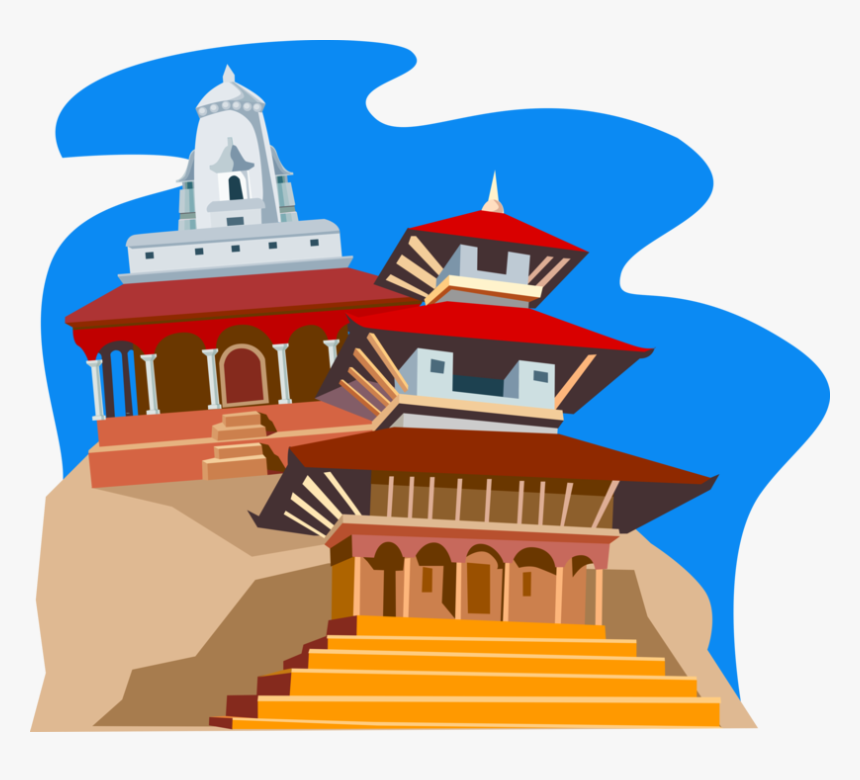 Vector Illustration Of Kathmandu Durbar Square Maju - Illustration, HD Png Download, Free Download