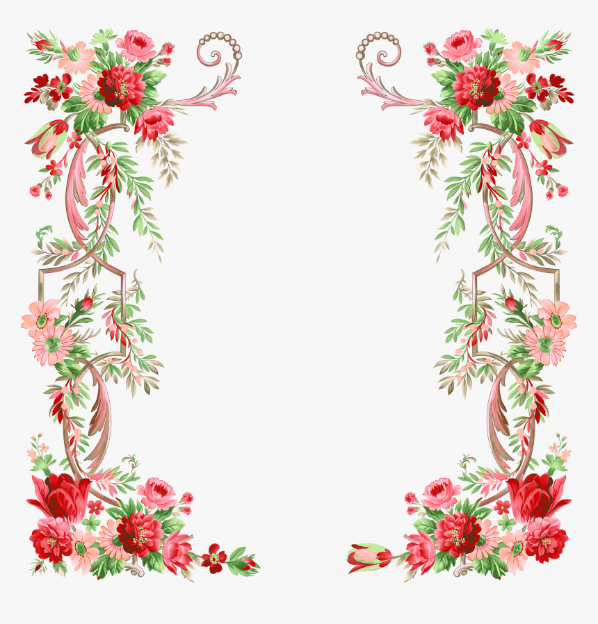 Flower Graphic Design - Flower Border Design Png, Transparent Png, Free Download