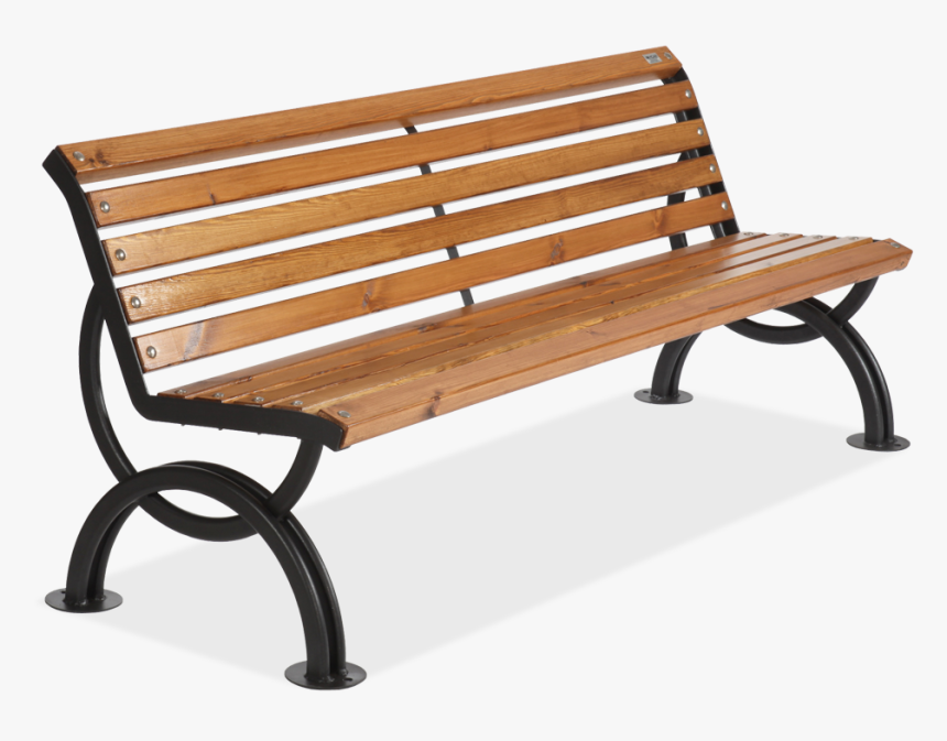 Bench With Seat And Back In Wood For Urban, Model Hvar - Garden Bench Png, Transparent Png, Free Download