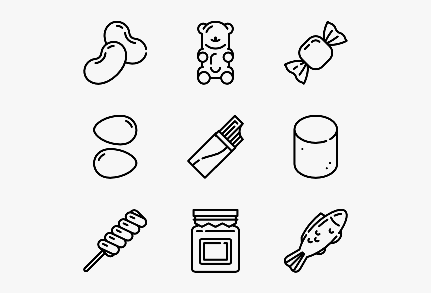 Candy And Sweets - Candy Icons Black And White Png, Transparent Png, Free Download