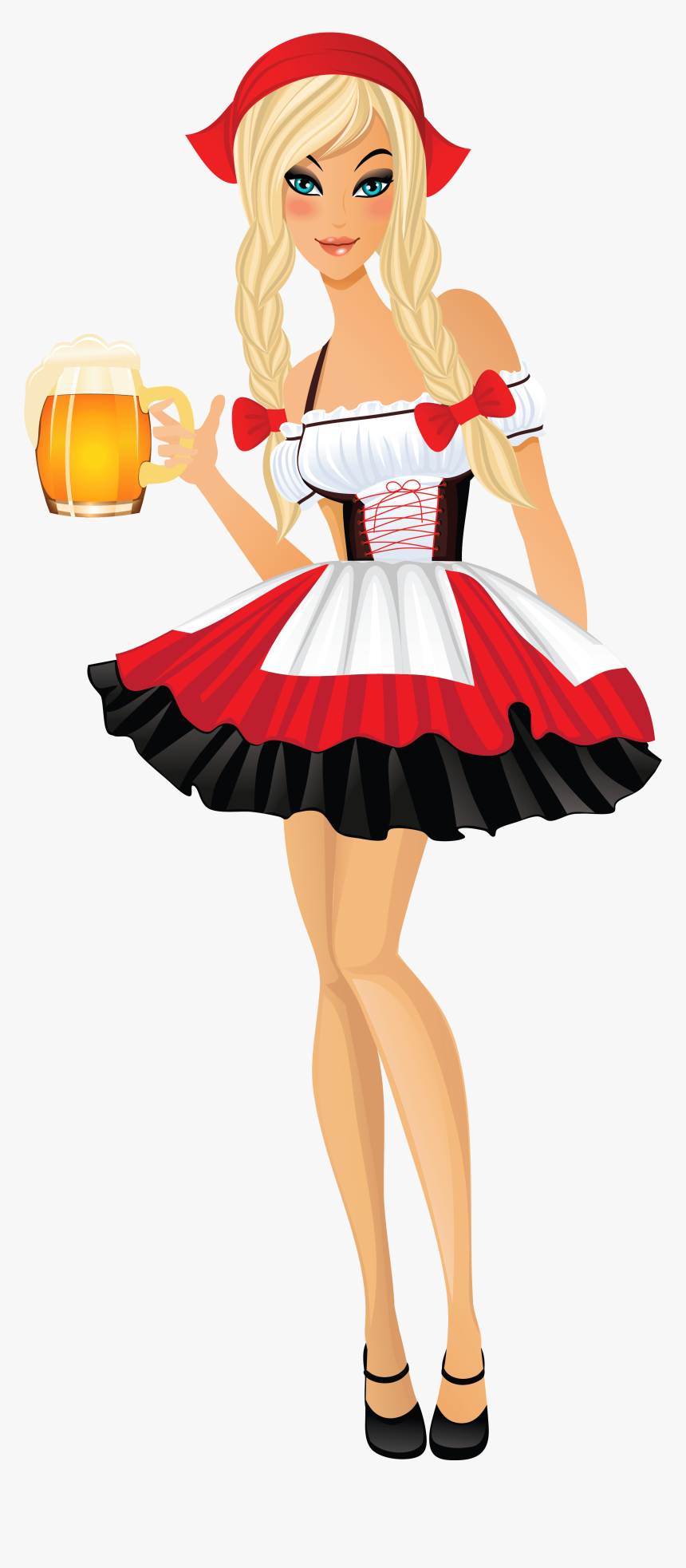 Oktoberfest Girl With Beer Mugs Png Clipart Image - Oktoberfest Lady Png Transparent, Png Download, Free Download