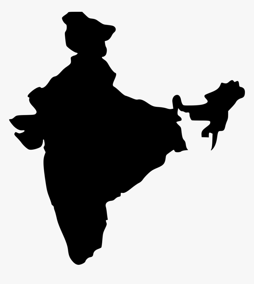 India - India Map Silhouette Png, Transparent Png, Free Download