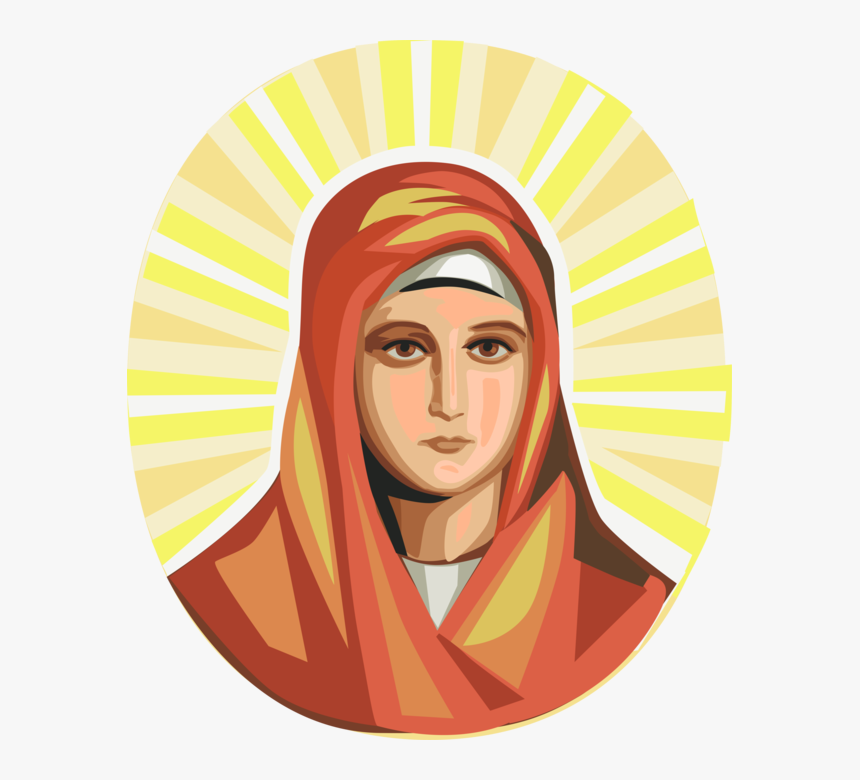 Vector Illustration Of Virgin Mary, Mother Of Jesus - Illustration, HD Png Download, Free Download