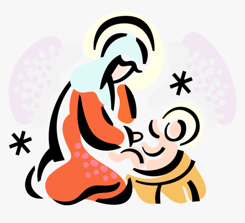 Vector Illustration Of Christianity Madonna Mary Mother - Vector Graphics, HD Png Download, Free Download