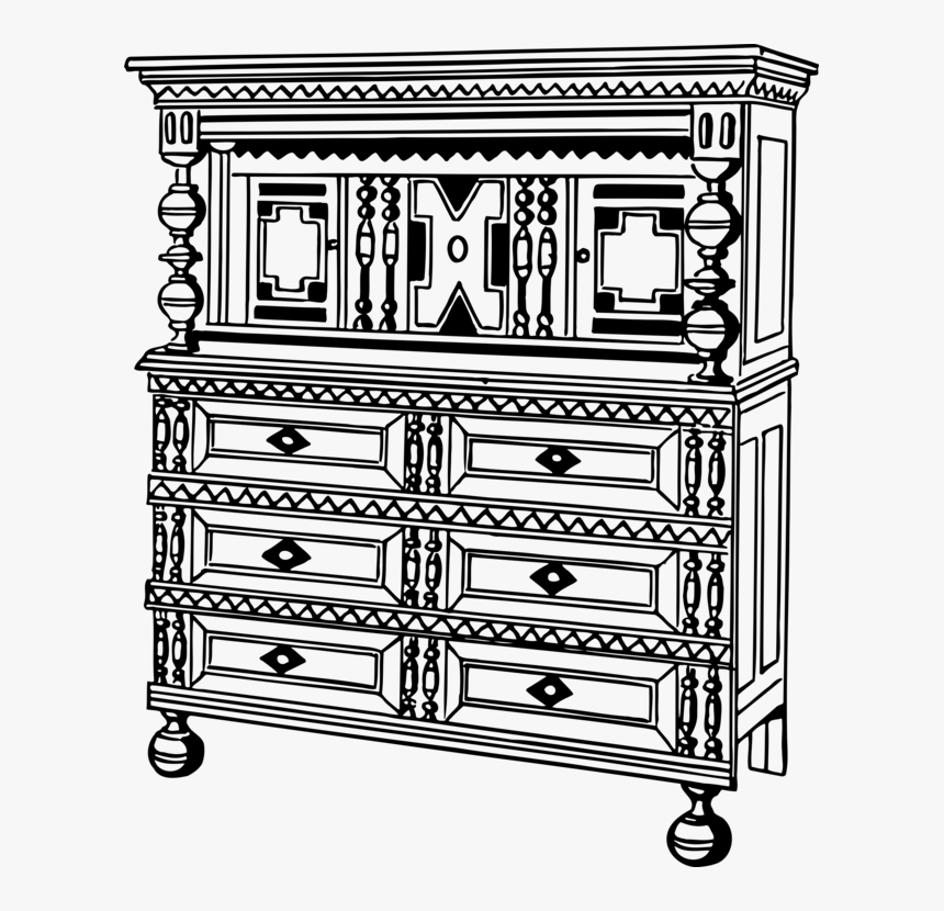 Furniture Chest Png Black And White - Free Furniture Clip Art Black And White, Transparent Png, Free Download