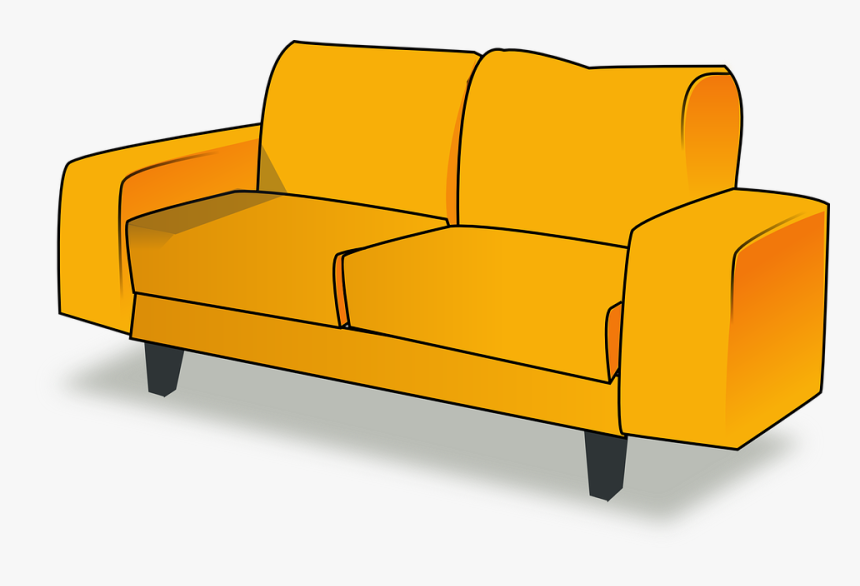 Settee, Sofa, Couch, Furniture, Livingroom, Living - Couch Clipart, HD Png Download, Free Download