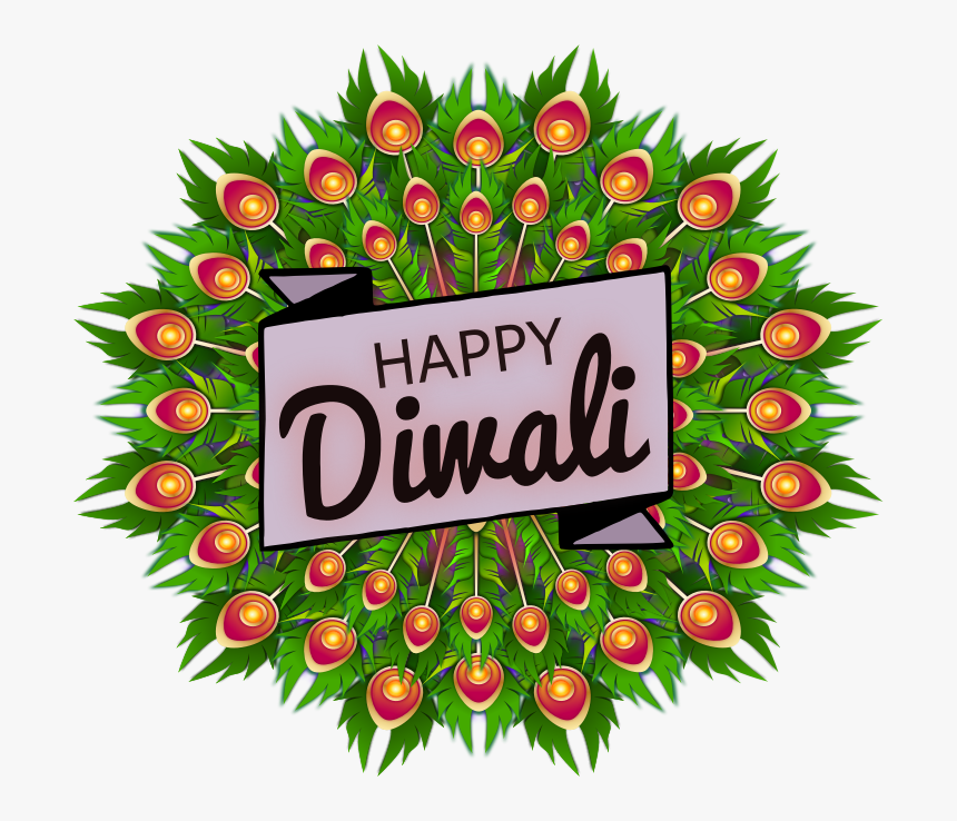 Happy Diwali - Peacock With Flower Vector, HD Png Download, Free Download