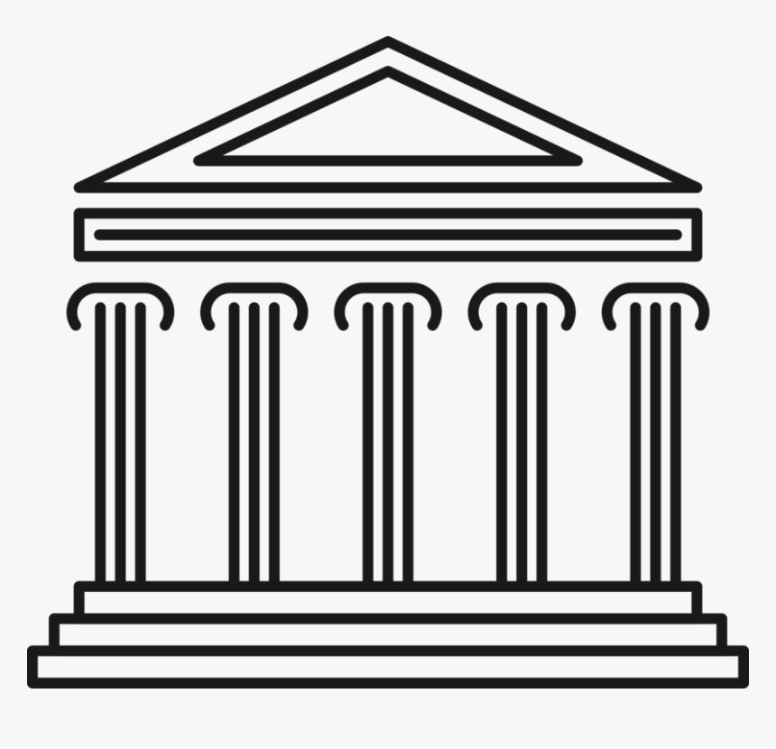 Line Art,ancient Roman Architecture,roman Temple - Hall Clip Art Black And White, HD Png Download, Free Download