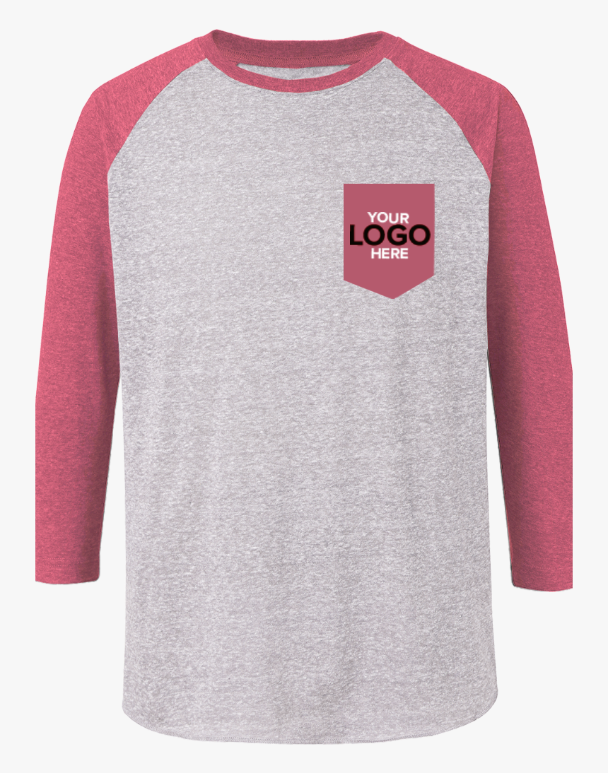 Your Logo Here Adult Triblend 3/4 Sleeve Baseball Crew - Long-sleeved T-shirt, HD Png Download, Free Download