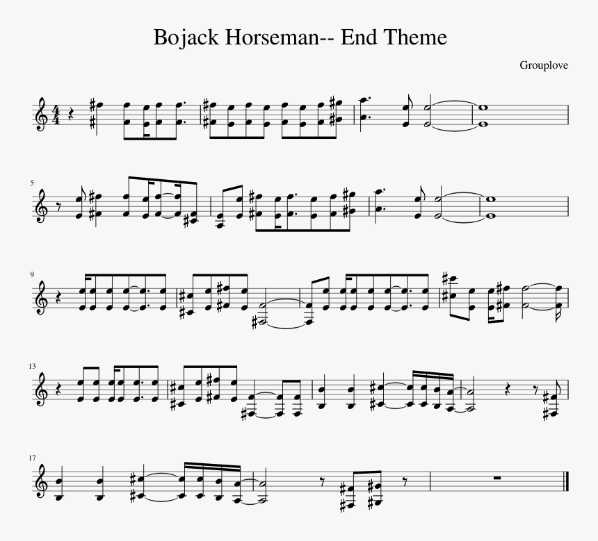 Bojack Horseman Theme Sheet Music, HD Png Download, Free Download