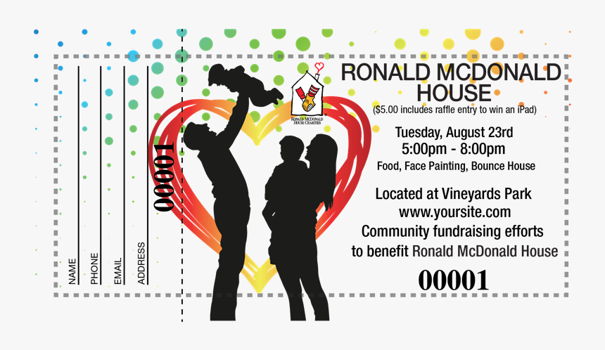 Transparent Raffle Tickets Png - Ronald Mcdonald House, Png Download, Free Download