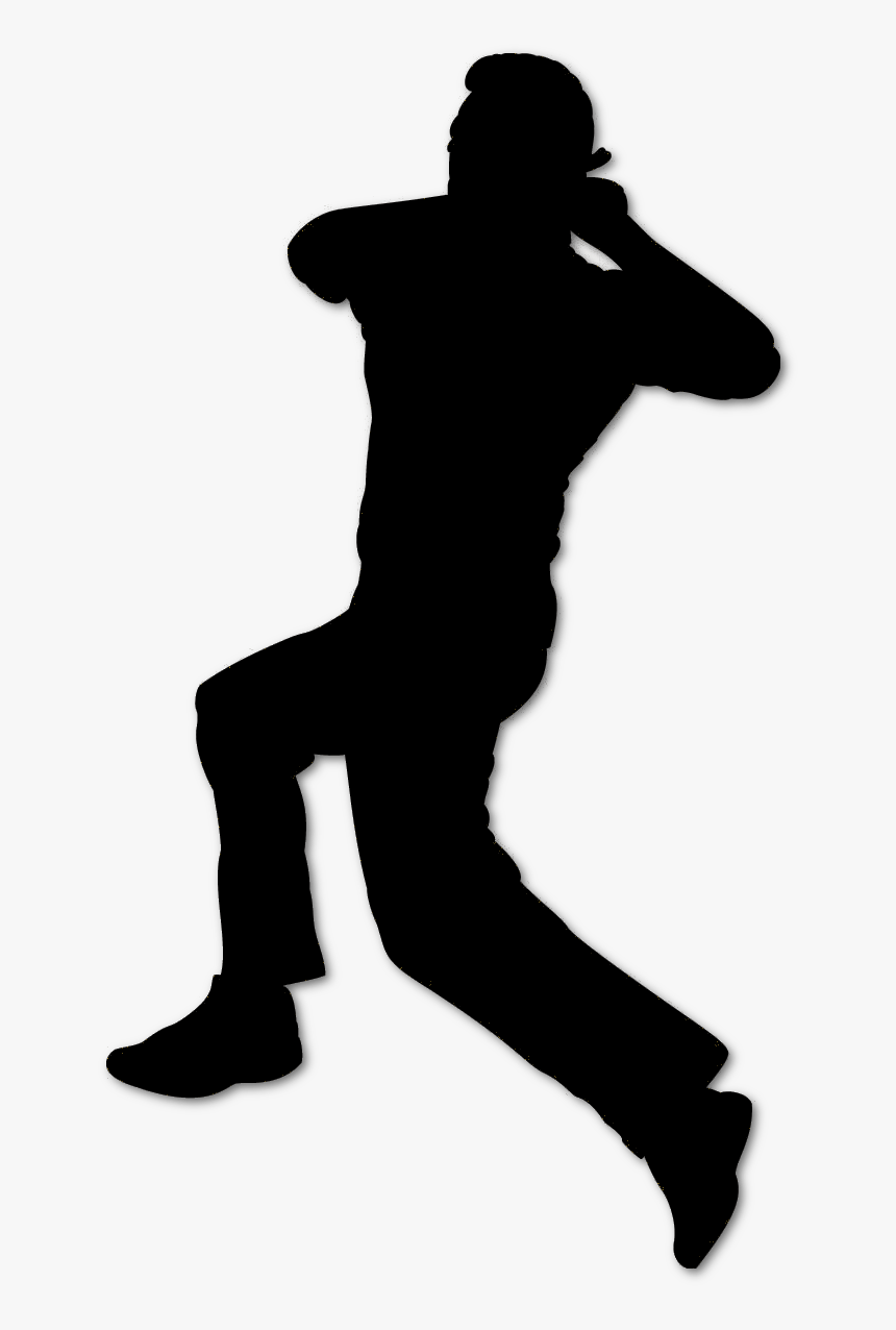 Cricket Bowler Silhouette Black - Cricket Bowler Logo Png, Transparent Png, Free Download