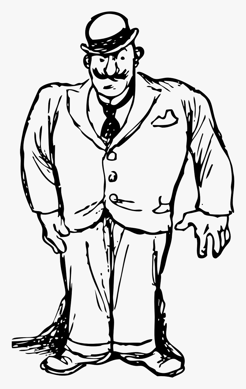 Fat Guy In A Suit Drawing, HD Png Download, Free Download