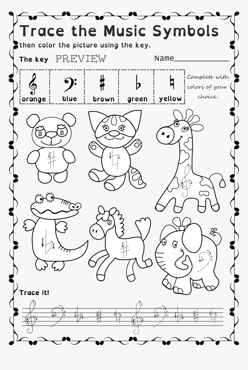 Musical Symbols Beginners Worksheet, HD Png Download, Free Download