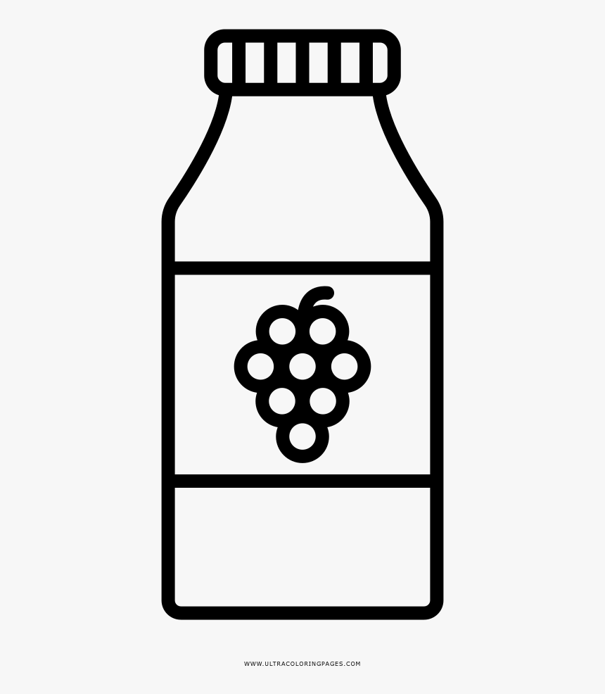 Grape Juice Bottle Coloring Page - Juice Bottle To Color, HD Png Download, Free Download