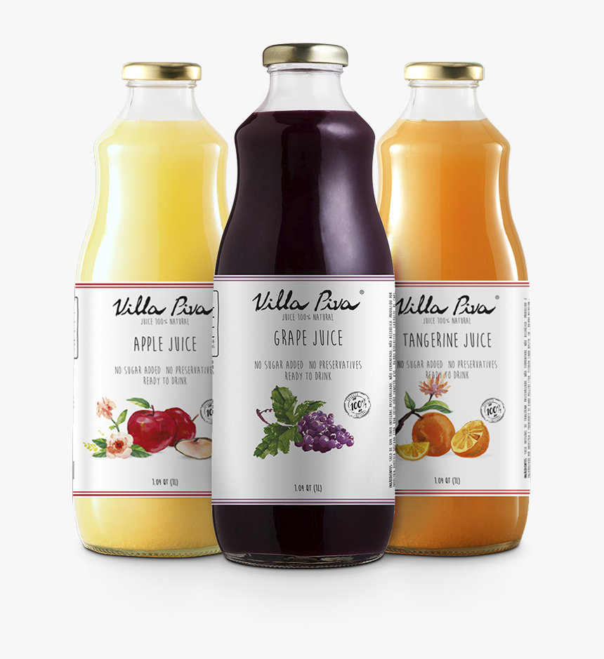 Apple, Grape And Tangerine Juices Villa Piva 100% Natural - Suco De Uva Piva, HD Png Download, Free Download