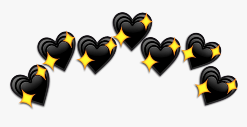 #stars #star #black #heart #hearts #blackheart #blackhearts - Black Heart Emoji Crown, HD Png Download, Free Download