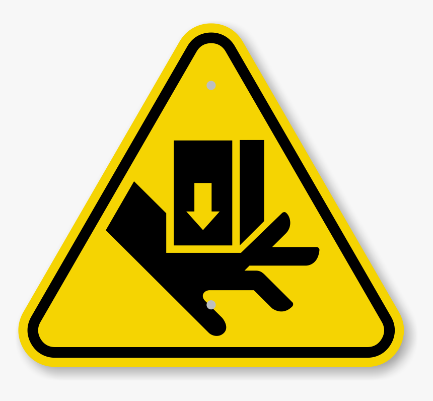 Pinch Point Warning Sign - Hand Crush Warning Sign, HD Png Download, Free Download