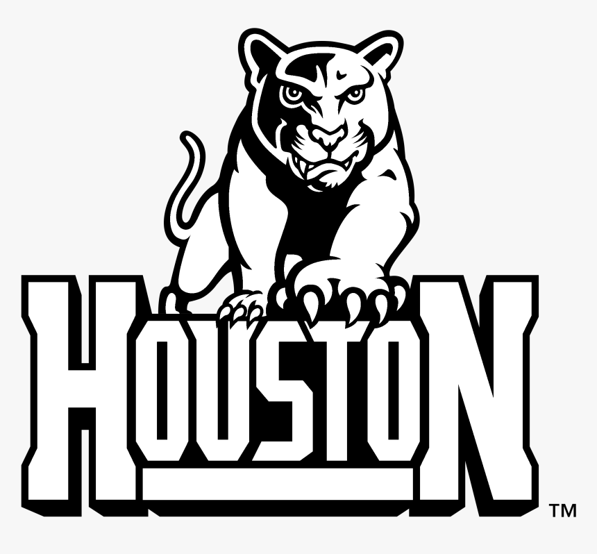 Houston Cougars Logo Black And White - University Of Houston Cougars, HD Png Download, Free Download