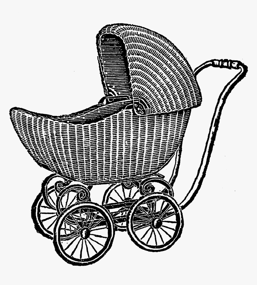 Hd Digital Downloads Free - Baby Carriage Vintage Illustration, HD Png Download, Free Download