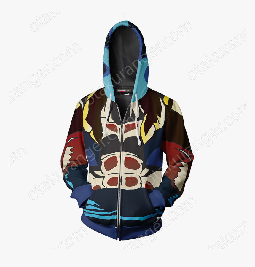 Dragon Ball Gogeta Cosplay Zip Up Hoodie Jacket - Iron Fist, HD Png Download, Free Download