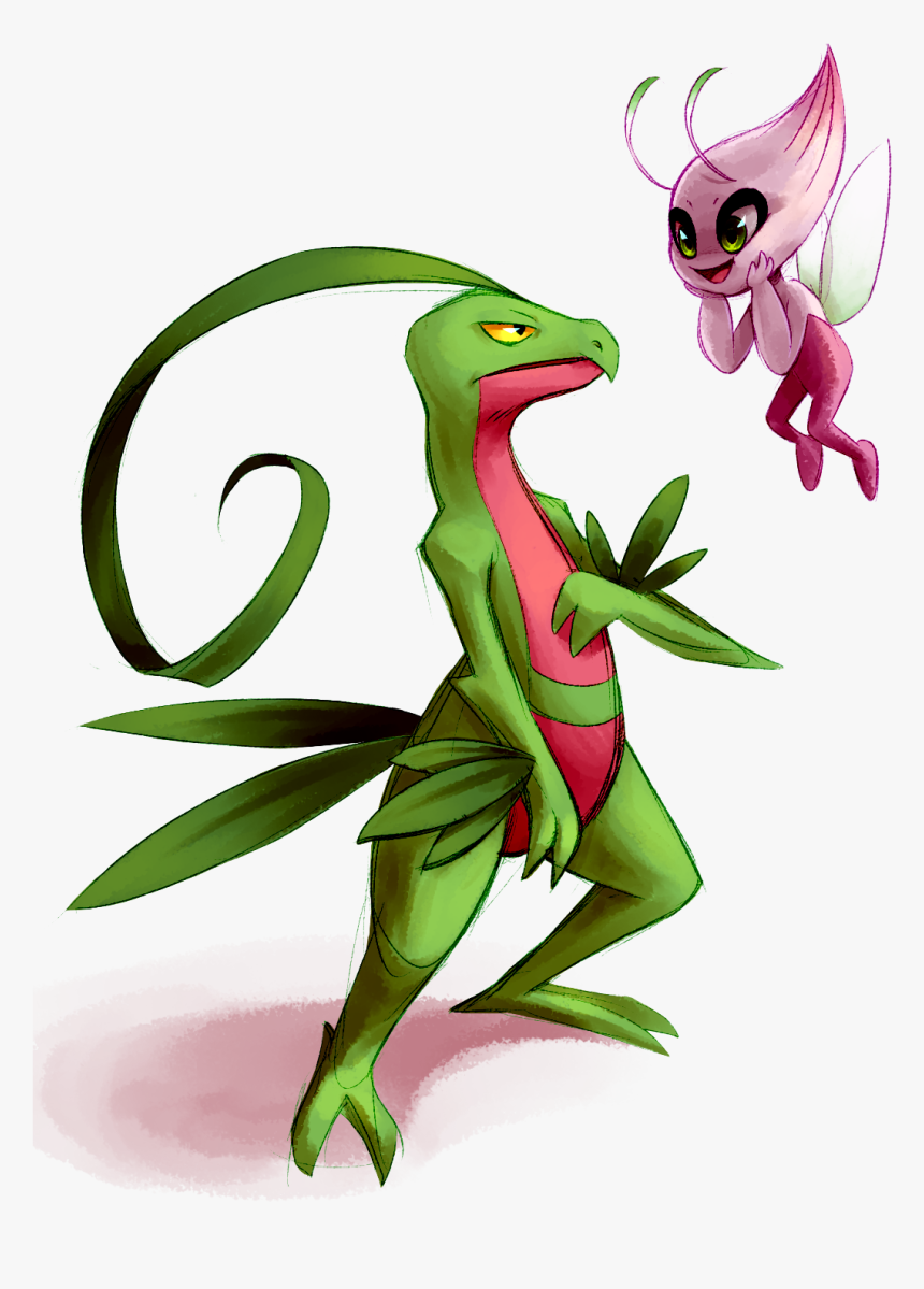 Grovyle And Celebi - Pmd Dusknoir X Hero, HD Png Download, Free Download